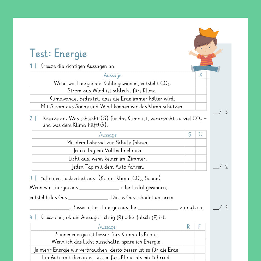 Königspaket: Energien (Sachkunde) - inklusive Test