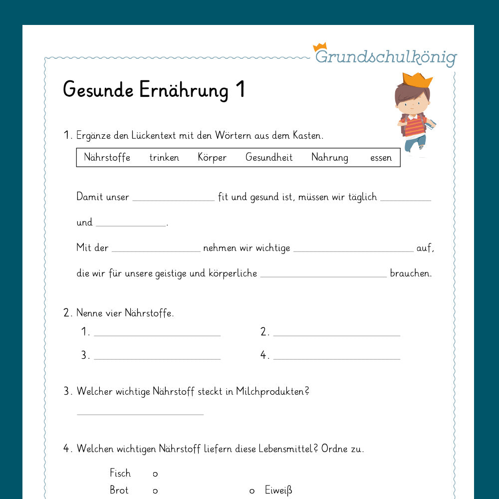 Königspaket: Gesunde Ernährung (Sachkunde)