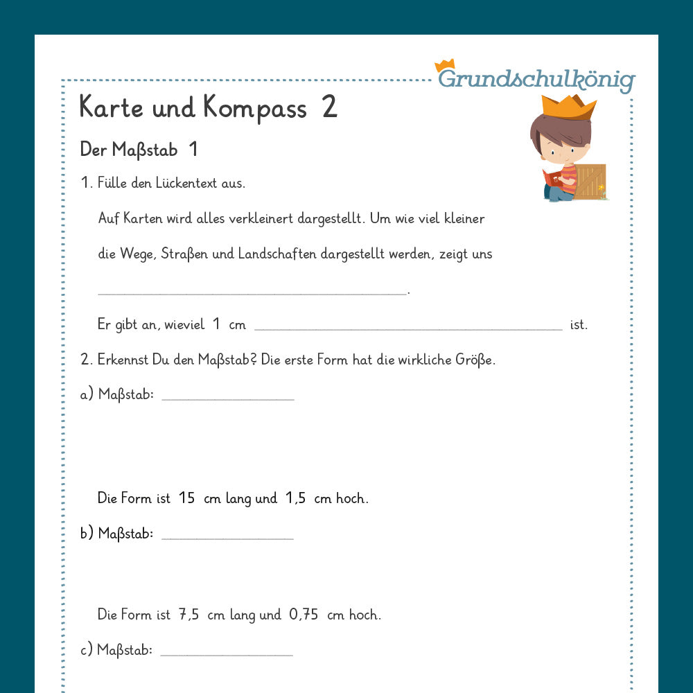 Königspaket: Landkarte & Kompass (Sachkunde, 3. & 4. Klasse) - inklusive Test