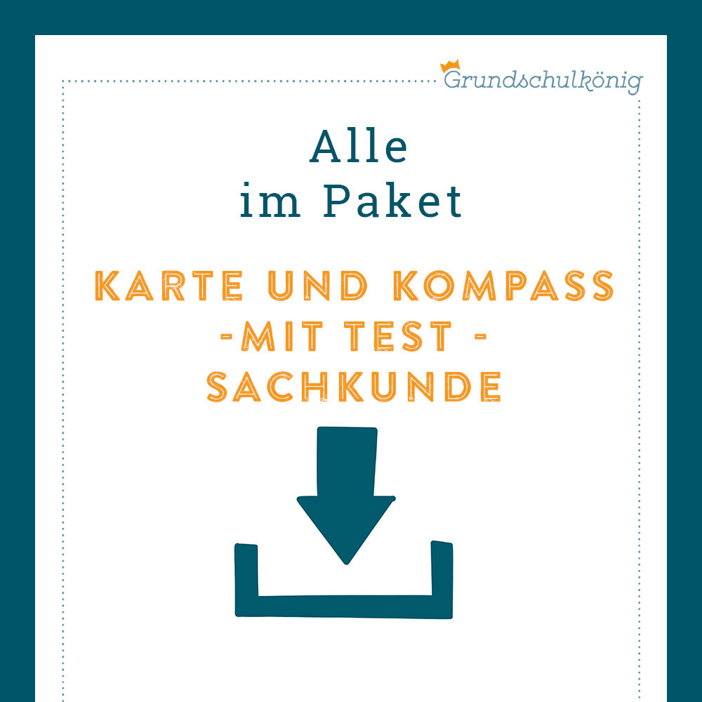 Königspaket: Landkarte & Kompass (Sachkunde, 3. & 4. Klasse) - inklusive Test