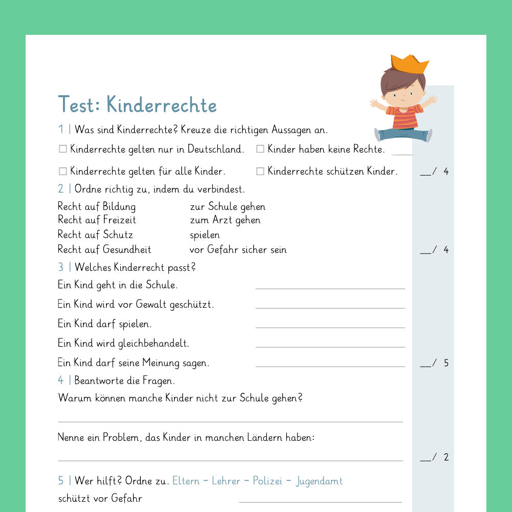 Königspaket: Kinderrechte (Sachunterricht)