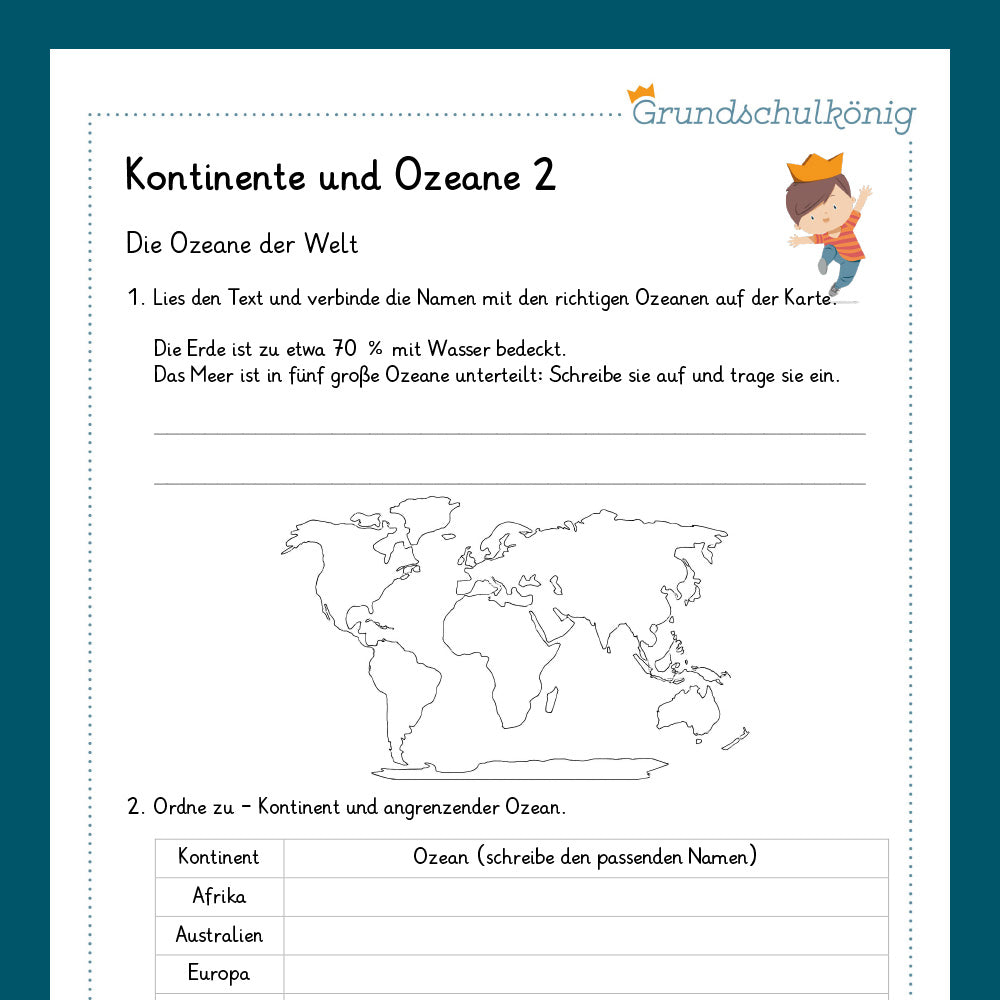 Königspaket: Kontinente und Ozeane (Sachkunde) - inklusive Test