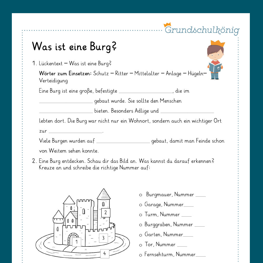 Königspaket: Ritter und Burgen (Sachkunde) - inklusive Test