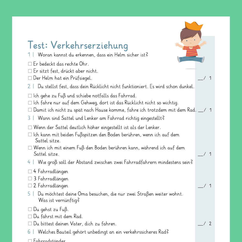 Königspaket: Verkehrserziehung (Sachkunde) - inklusive 2 Tests