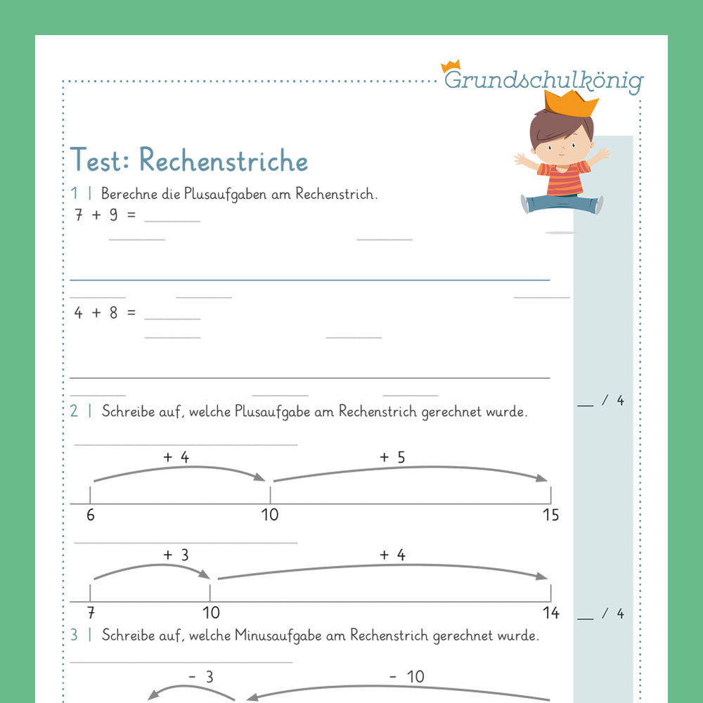 Königspaket: Rechenstriche (Mathe, 1. Klasse) - inklusive Test