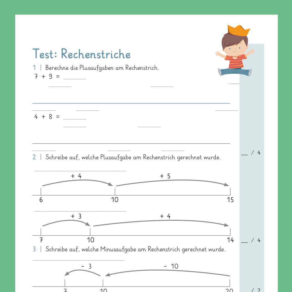 Königspaket: Rechenstriche (Mathe, 1. Klasse) - inklusive Test