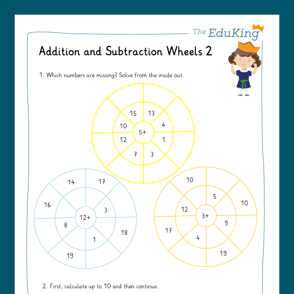Master Bundle: Addition and Subtractions Wheels with Two Digit Numbers within 20