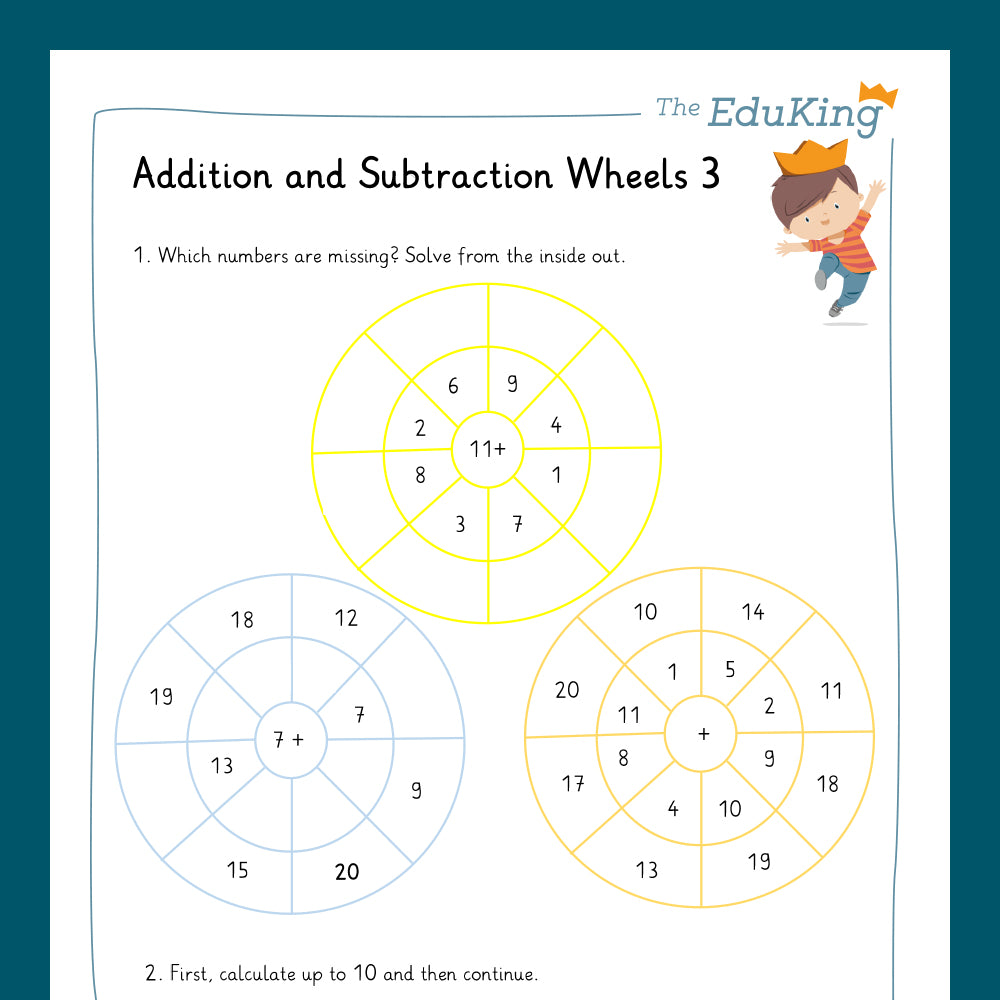 Master Bundle: Addition and Subtractions Wheels with Two Digit Numbers within 20