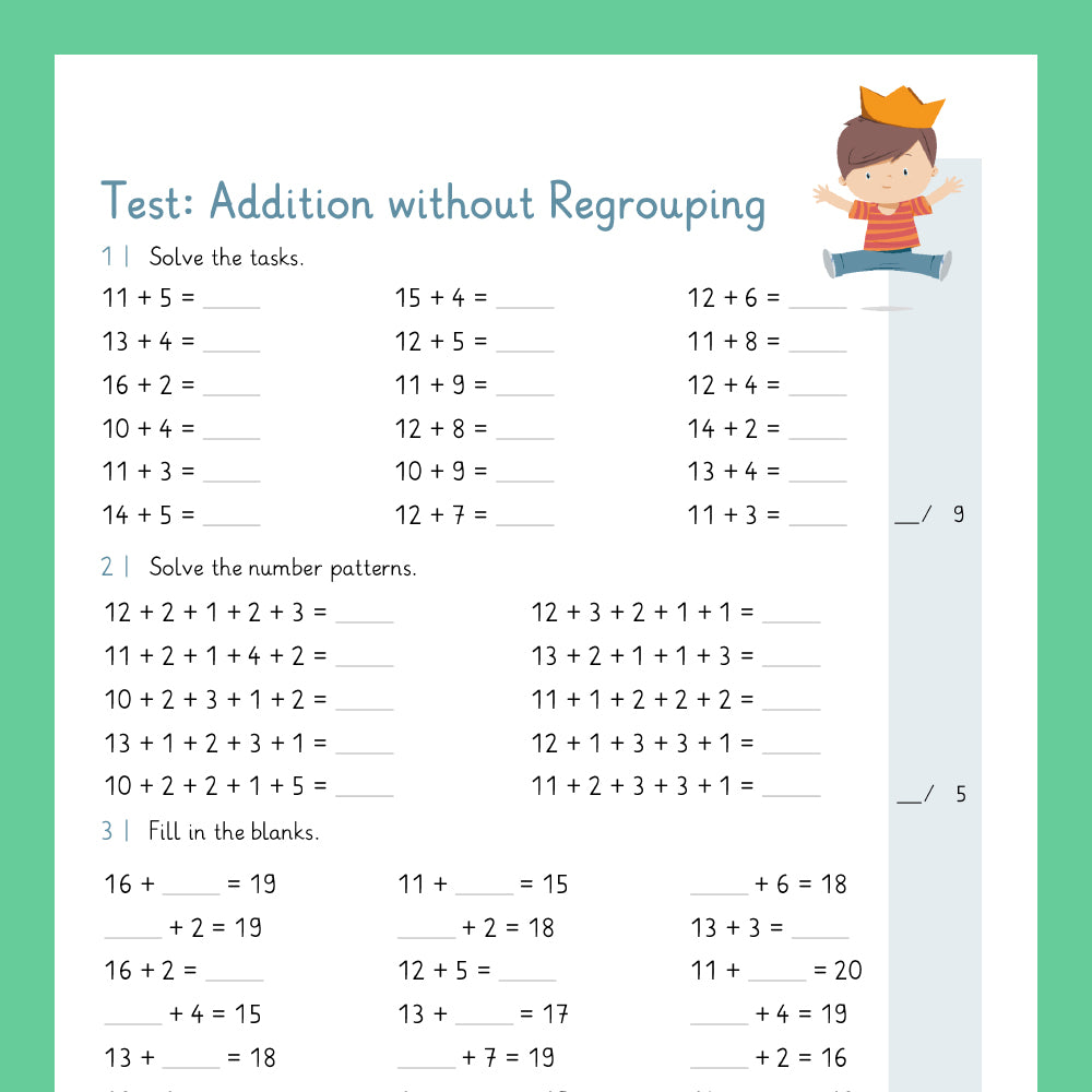 Master Bundle: Addition without Regrouping with Two-Digit Numbers within 20