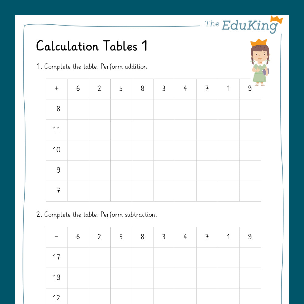 Master Bundle: Calculation Tables - includes Quiz