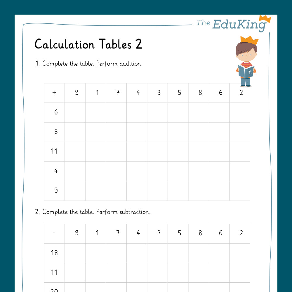 Master Bundle: Calculation Tables - includes Quiz