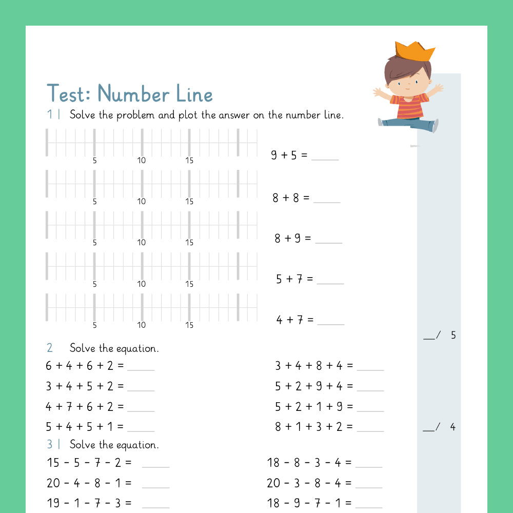 Master Bundle: Number Lines with Two-Digit Numbers within 20