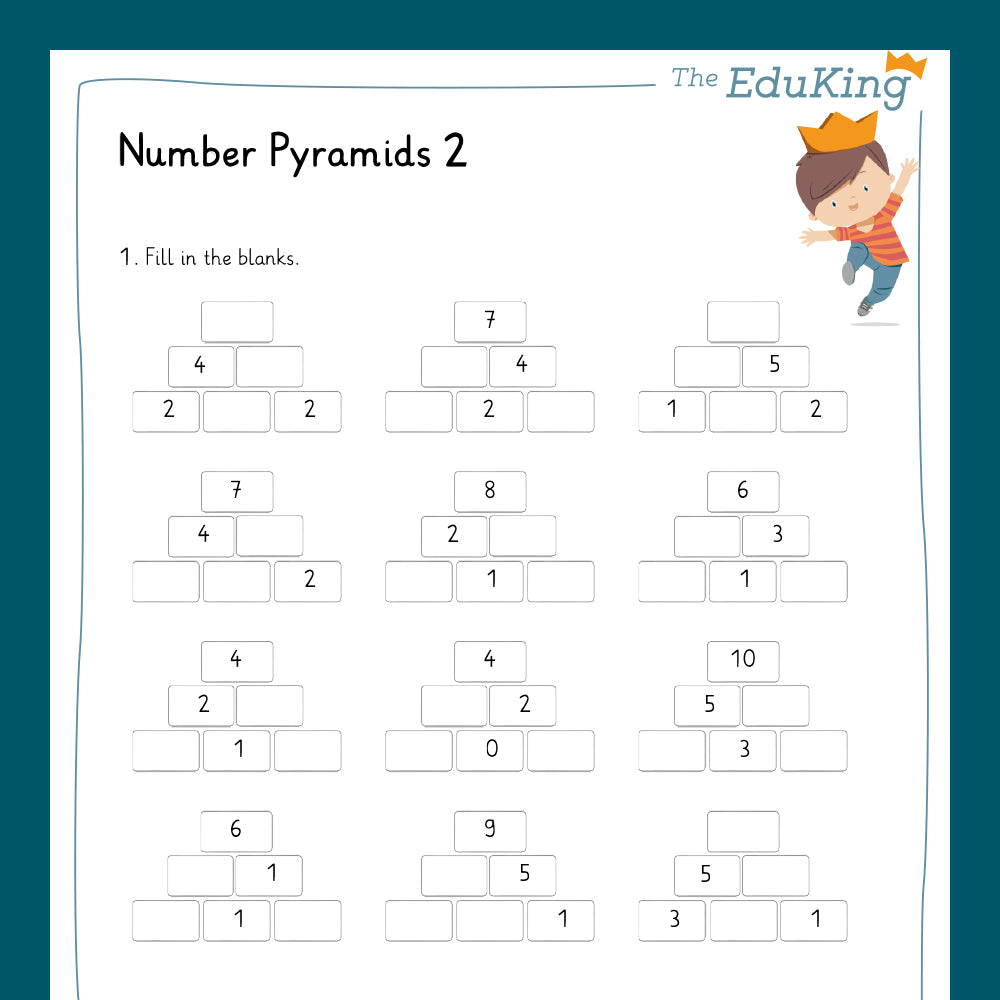 Master Bundle: Number pyramids - numbers up to 10 - includes Quiz