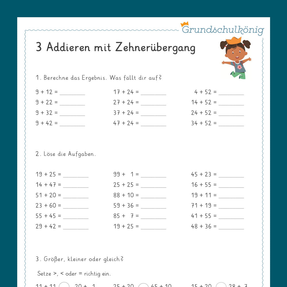Mathe, 2. Klasse: Wiederholung des Jahresstoffs 1
