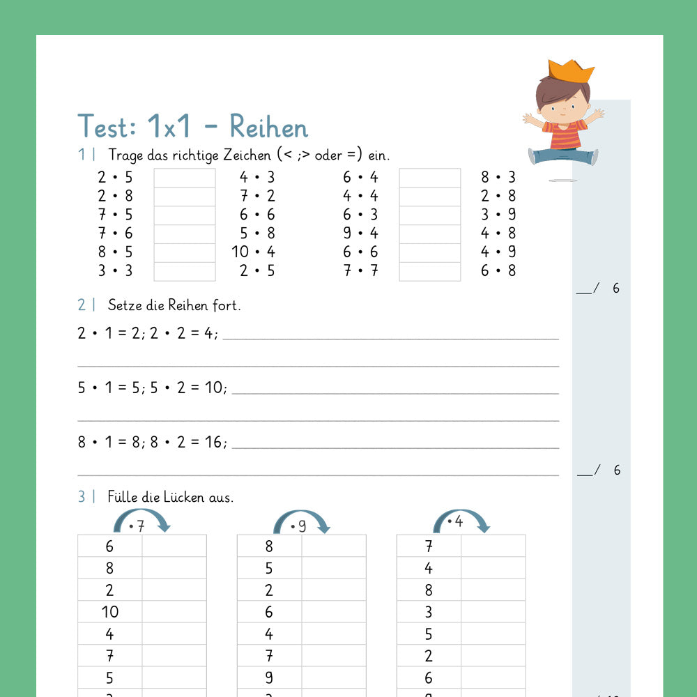 Königspaket: Gemischte Reihen im 1x1 (Mathe, 2. Klasse) - inklusive Test