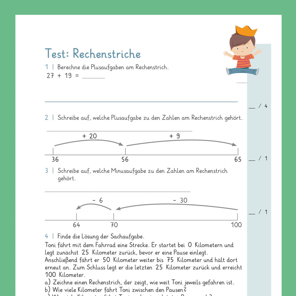 Königspaket: Rechenstriche (Mathe, 2. Klasse) - inklusive Test