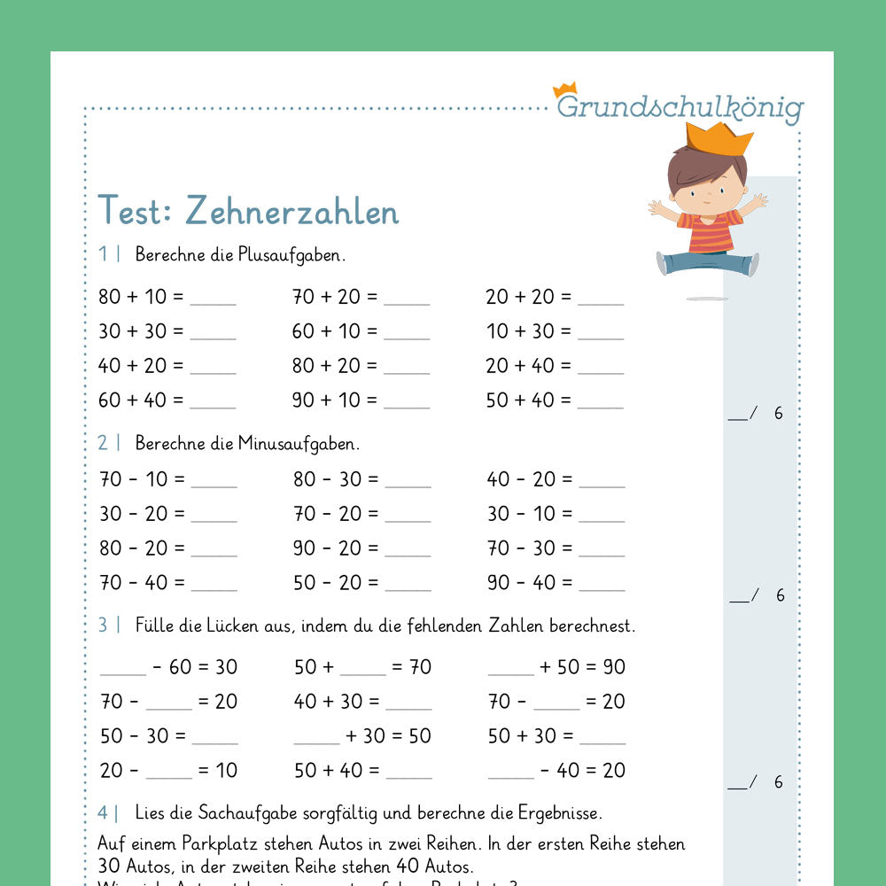 Königspaket: Addition und Subtraktion mit Zehnerzahlen (Mathe, 2. Klasse) - inklusive Test