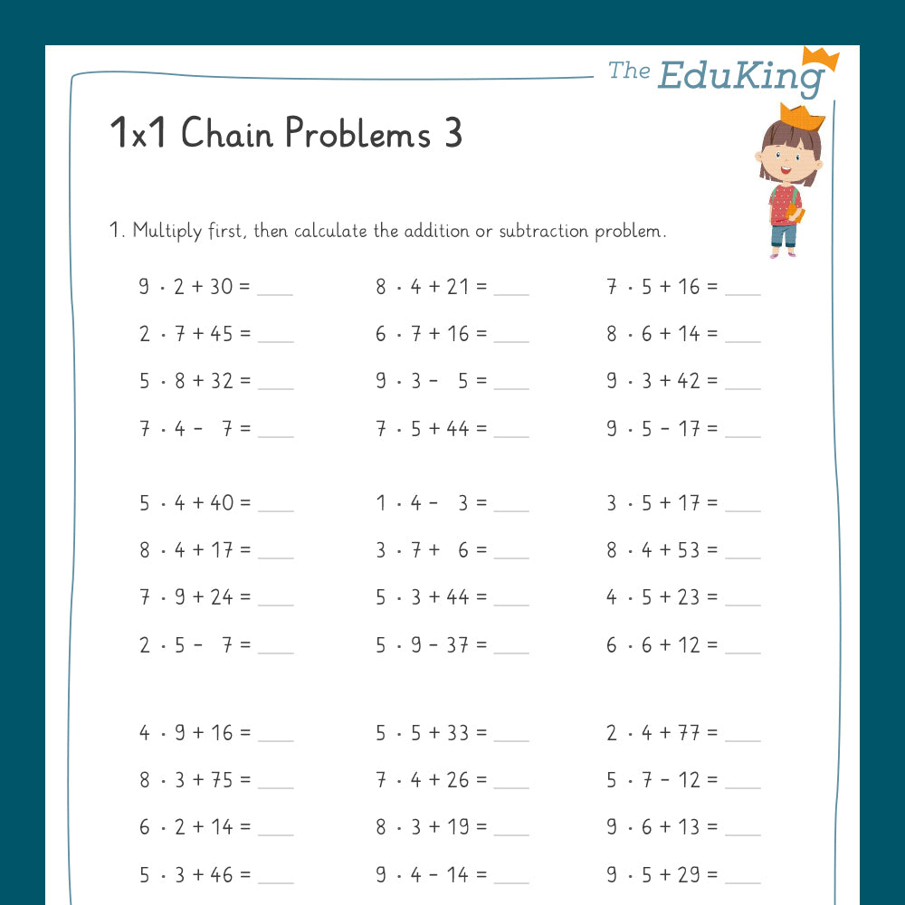 Master Bundle: Chain Problems with the Basic Times Tables