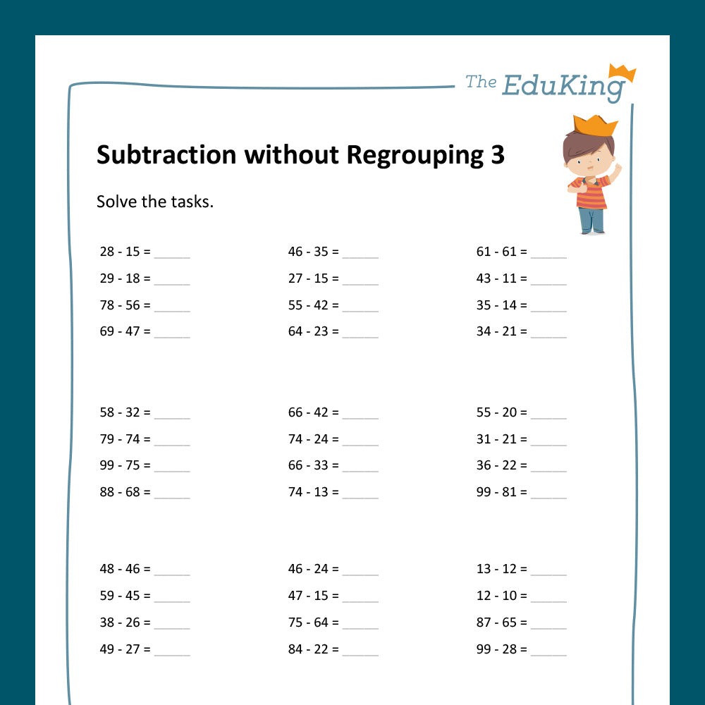 Master Bundle: Subtraction without Regrouping with Two-Digit Numbers