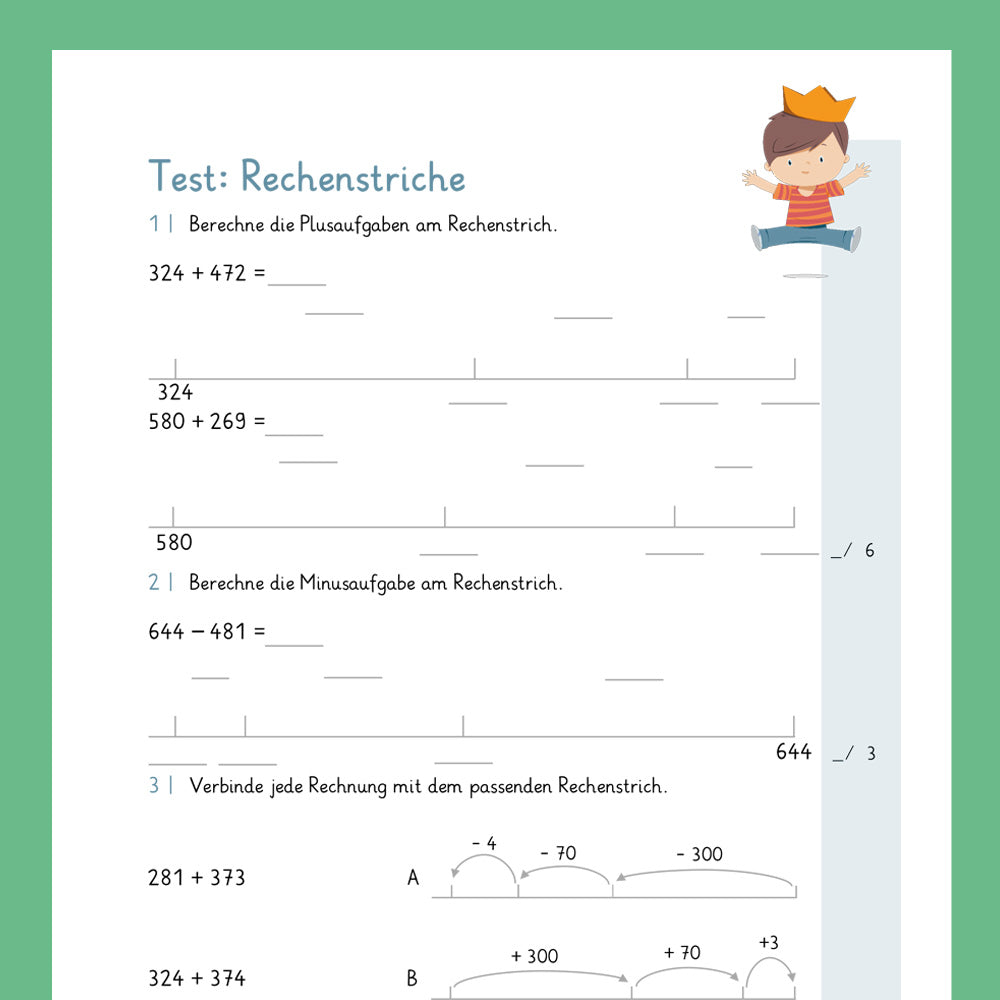 Königspaket: Rechenstriche (Mathe, 3. Klasse) - inklusive Test