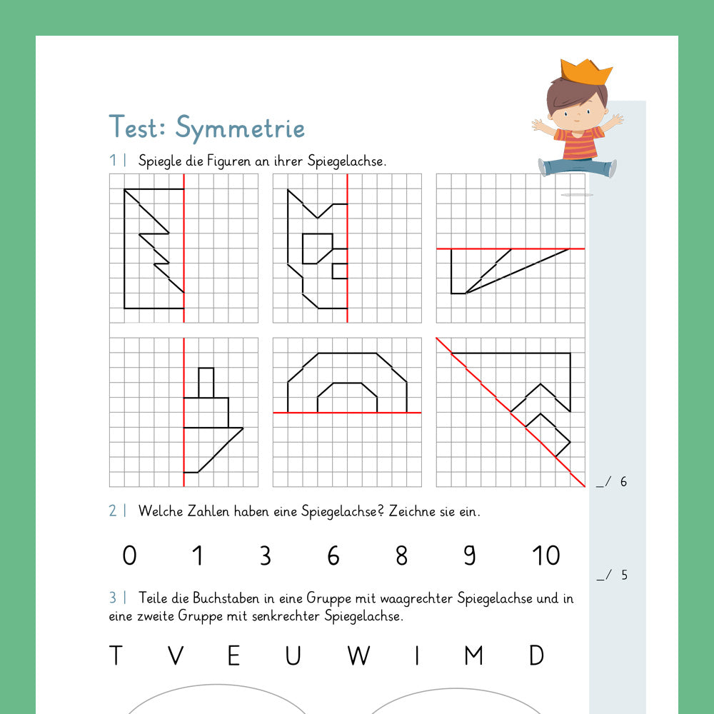 Königspaket: Symmetrie (Mathe, 3. Klasse) - inklusive Test