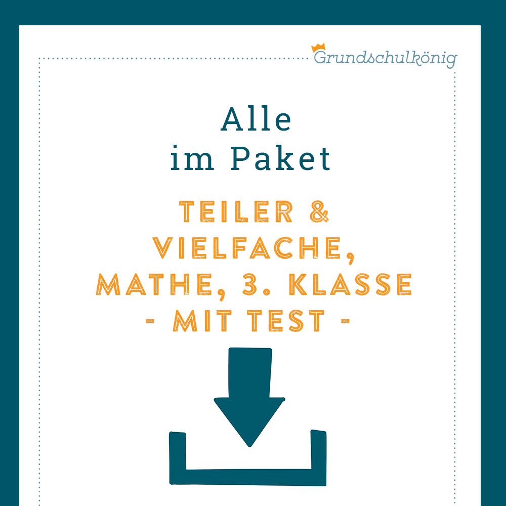 Königspaket: Teiler und Vielfache (Mathe, 3. Klasse) - inklusive Test