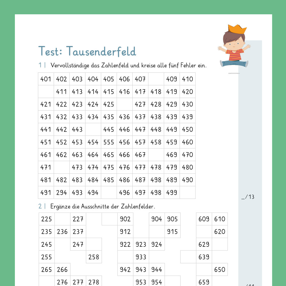Königspaket: Tausenderfeld (Mathe, 3. Klasse) - inklusive Test