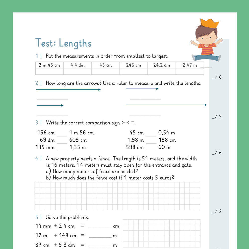 Master Bundle: Lengths (Math, Grade 3) - including a Test