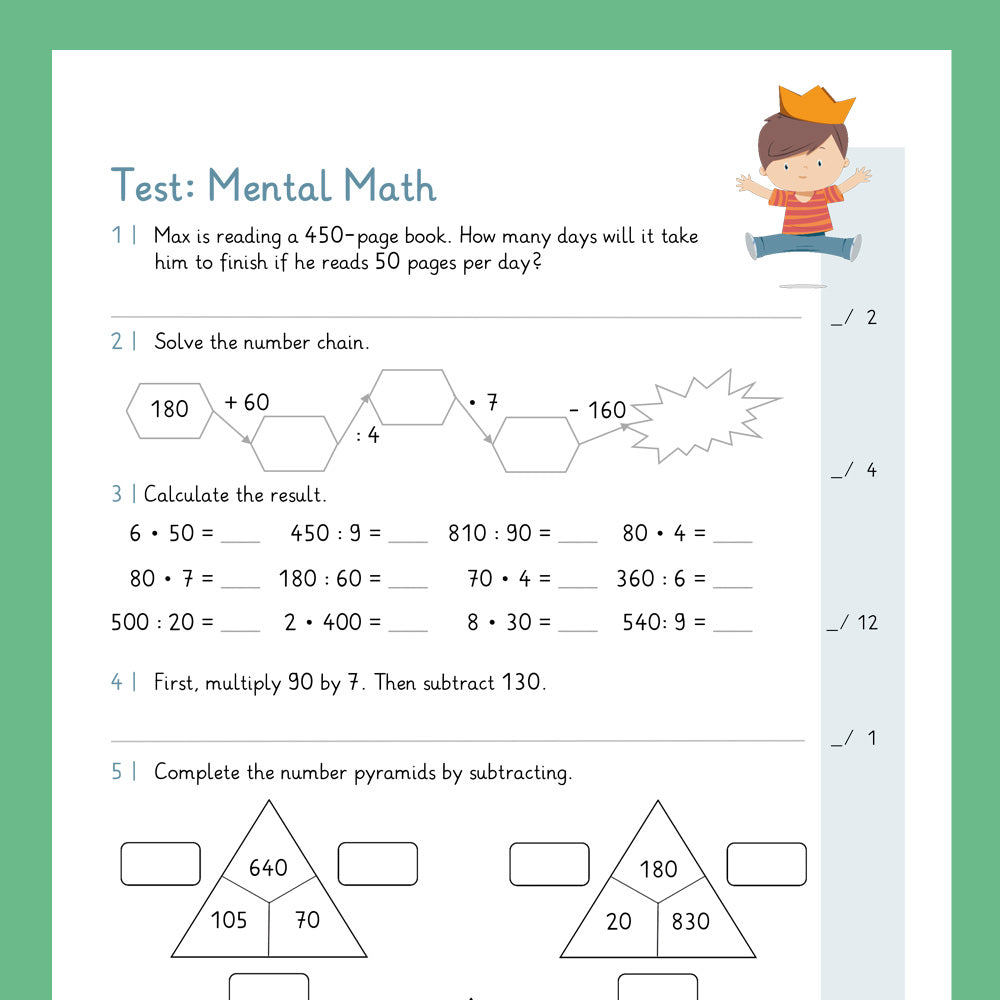 Master Bundle: Mental Math (Math, Grade 3) - including a Test