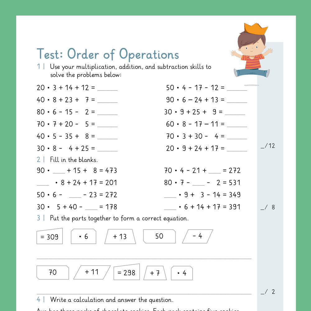 Master Bundle: Order of Operations (Math, Grade 3) - including a Test