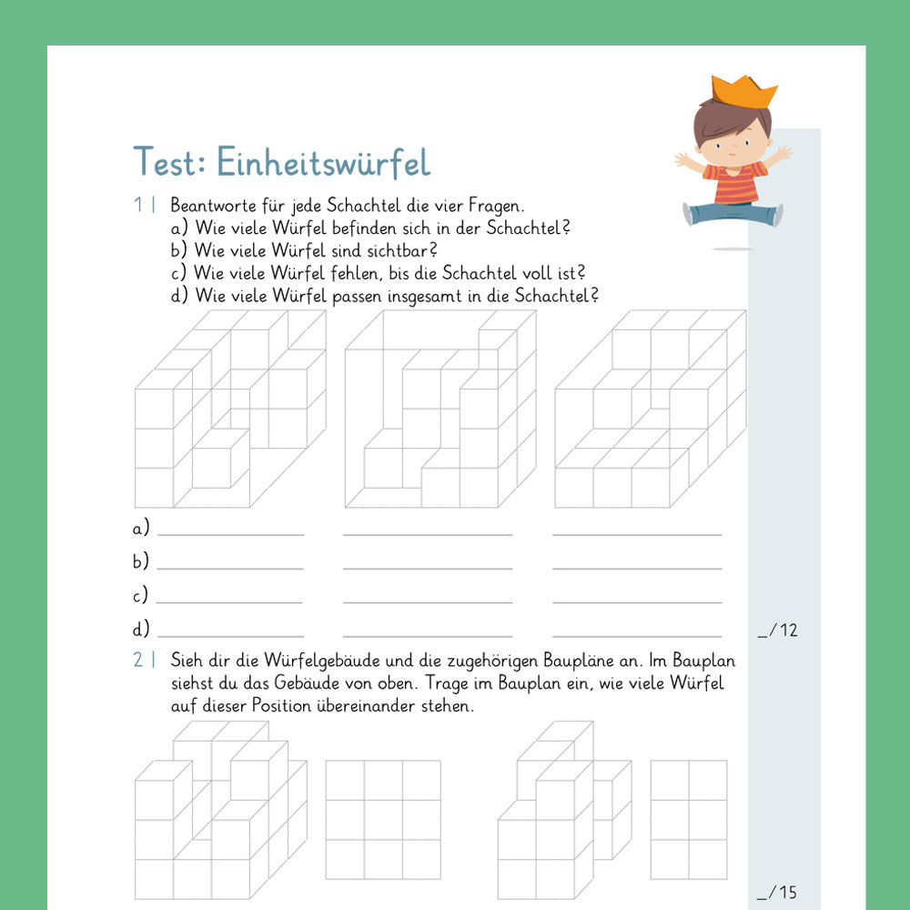 Königspaket: Einheitswürfel (Mathe, 4. Klasse) - inklusive Test