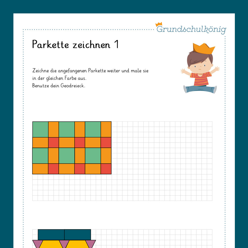 Königspaket: Parkette zeichnen (Mathe, 4. Klasse)