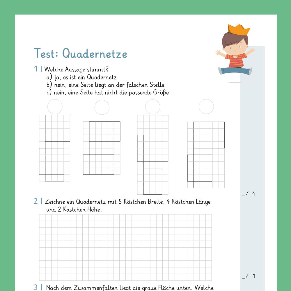 Königspaket: Quadernetze (Mathe, 4. Klasse) - inklusive Test