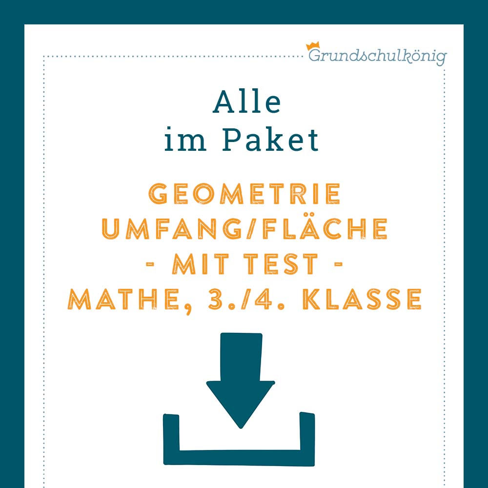 Königspaket: Umfang und Fläche (Mathe, 4. Klasse) - inklusive Test