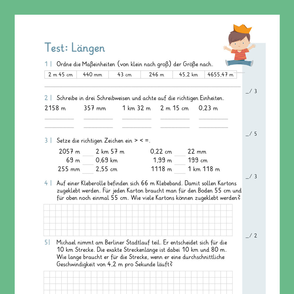 Königspaket: Längen (Mathe, 4. Klasse) - inklusive Test