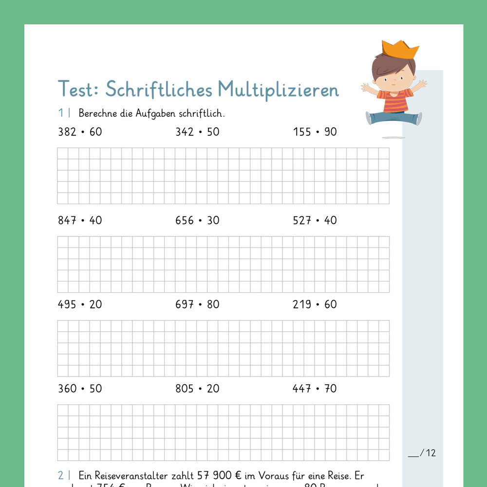 Königspaket: Multiplikation mit Vielfachen von 10 und 100 (Mathe, 4. Klasse) - inklusive 2 Tests
