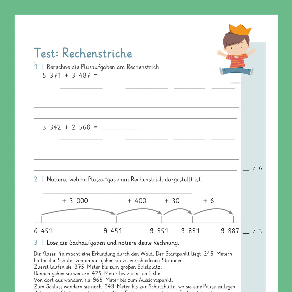 Königspaket: Rechenstriche (Mathe, 4. Klasse) - inklusive Test