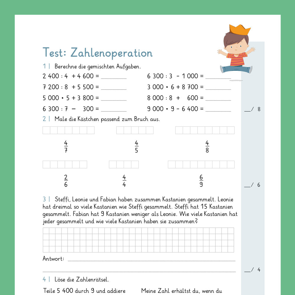 Königspaket: Zahlenoperationen im ZR 100 000 (Mathe, 4. Klasse) - inklusive Test