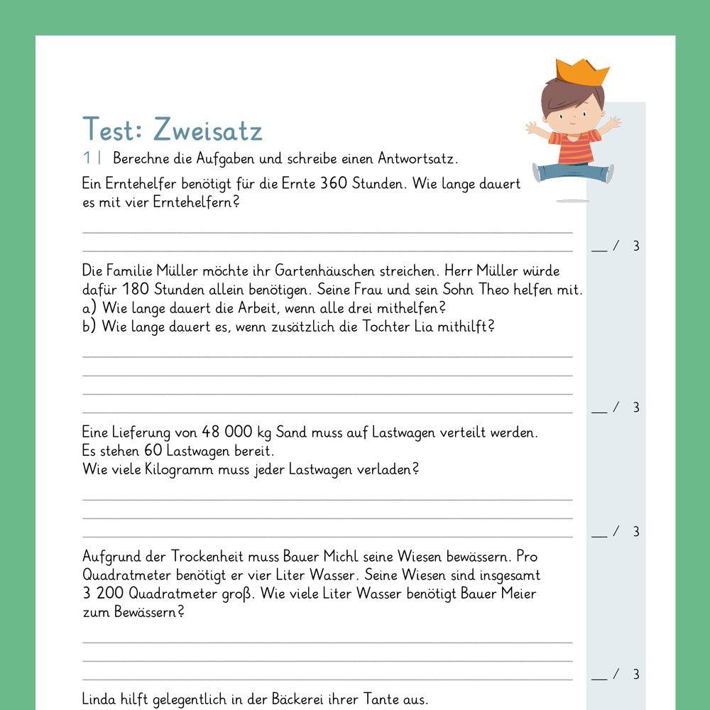 Königspaket: Zweisatz (Mathe, 4. Klasse) - inklusive Test