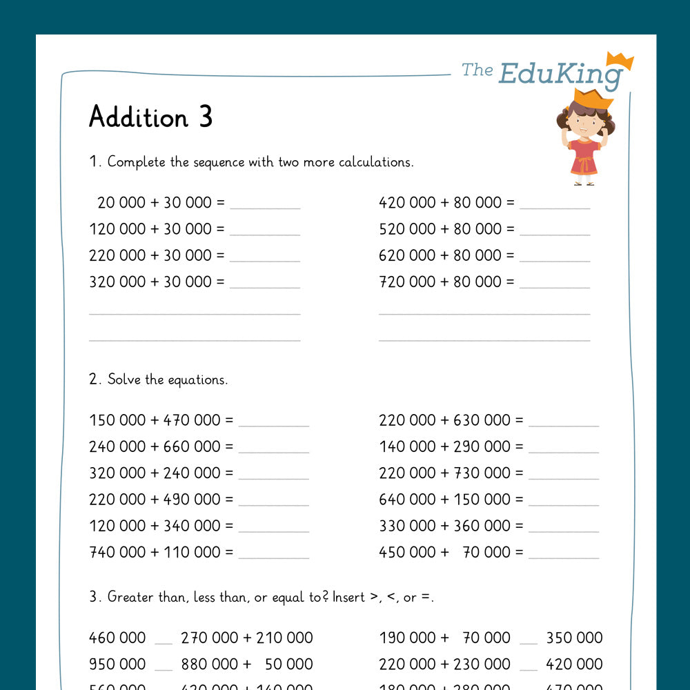 Master Bundle: Addition, 6-Digit Numbers (Math, Grade 4)