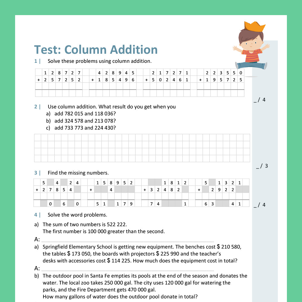 Master Bundle: Column Addition 6-Digit-Numbers