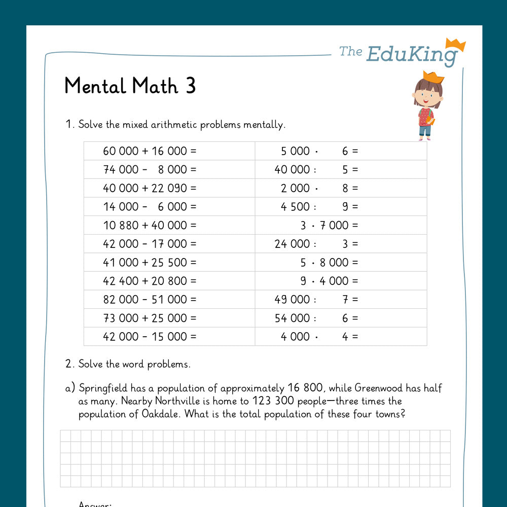 Master Bundle: Mental Math, 5-Digit Numbers (Math, Grade 4)