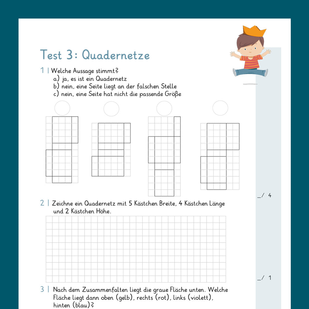 Testsammlung für Mathe "Geometrie & Sachaufgaben" in der 4. Klasse