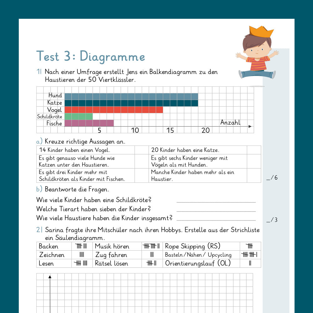 Testsammlung für Mathe zum Vorbereiten & Vertiefen in der 4. Klasse