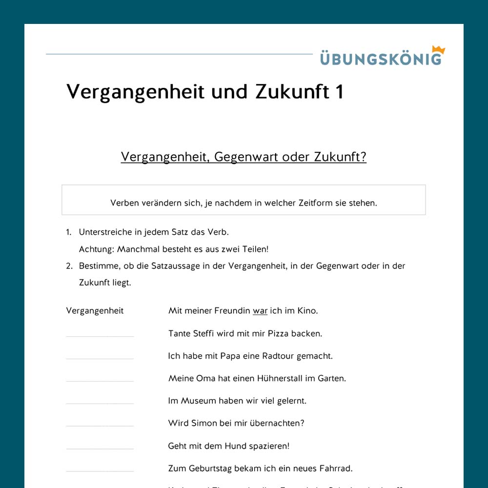 Königspaket: Zeitformen der Verben - Vergangenheit & Zukunft (Deutsch, Mittelschule)