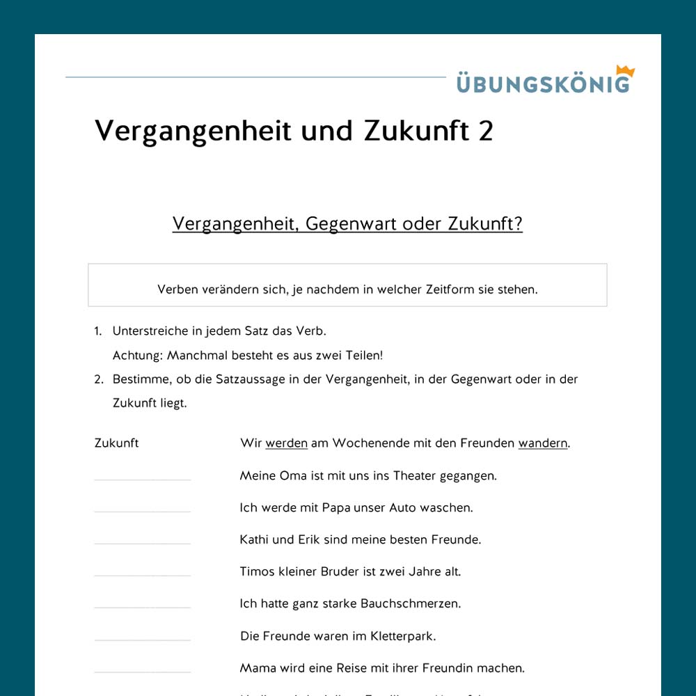Königspaket: Zeitformen der Verben - Vergangenheit & Zukunft (Deutsch, Mittelschule)