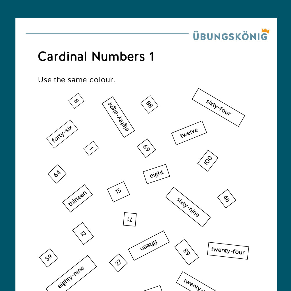 Königspaket: Kardinalzahlen (Englisch, 5. Klasse) - inklusive Test!
