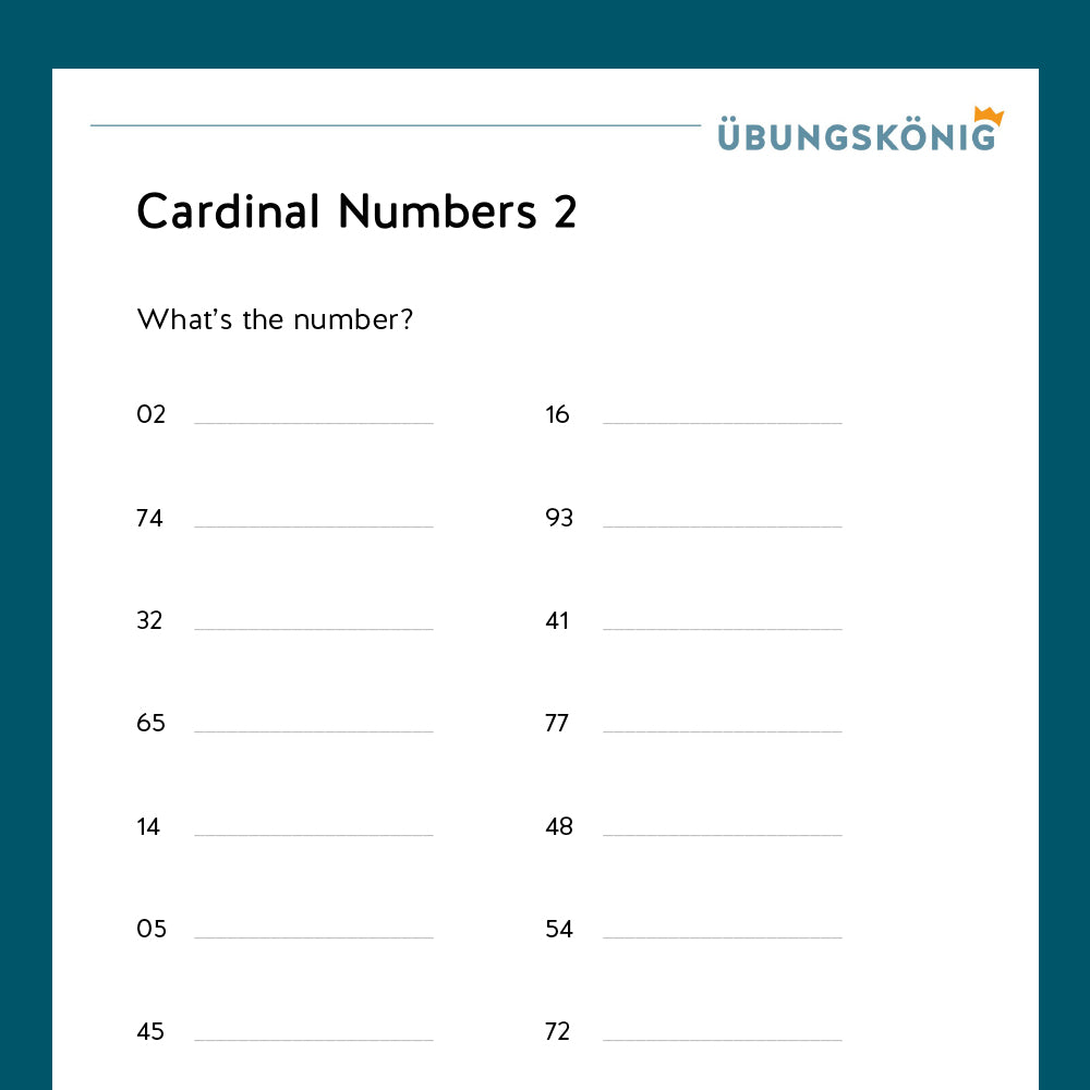 Königspaket: Kardinalzahlen (Englisch, 5. Klasse) - inklusive Test!