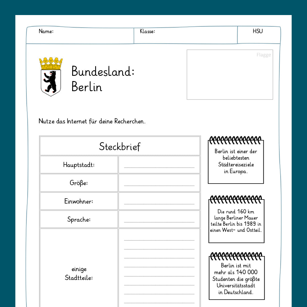 King's Package: Federal States Profiles (General Knowledge, 3rd & 4th Grade)