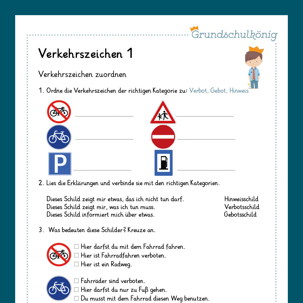 Königspaket: Verkehrszeichen (Sachkunde, 3. & 4. Klasse) - inklusive Test